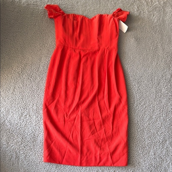 Dress the Population Red Sheath Dress with Flutter Sleeves for Cocktail Size L - Picture 2 of 8